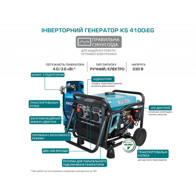 Інверторний газобензиновий генератор KS 4100iEG